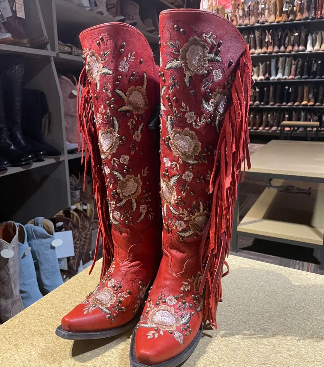 red cowgirl boots